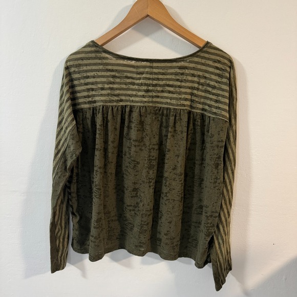 Anthropologie Pilar Stripe Burnout Top Size Medium Boho - Picture 3 of 7